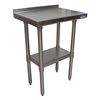 Bk Resources Work Table Stainless Steel With Undershelf, 1.5" Rear Riser 24"Wx18"D VTTR-1824